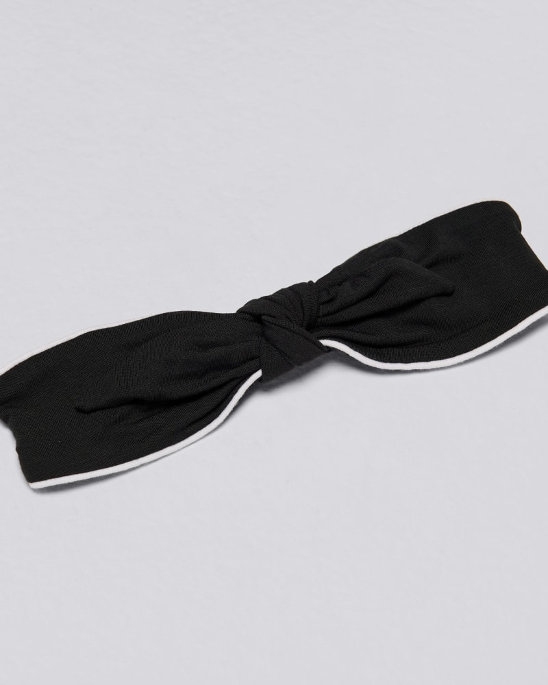 Front of a size one-size-fits-all Tiffany Headband in Black by Cotidié. | dia_product_style_image_id:299278